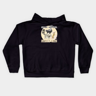 Funny Cat Support Your Local Street Cats Kids Hoodie